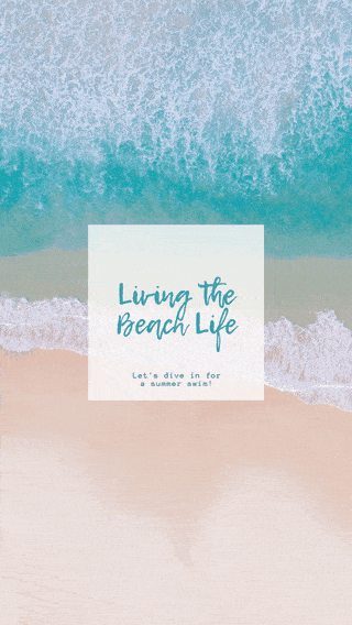 Living the Beach Life Frame by Frame Poster Motion Example with an Animated Photo in Background