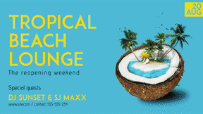 Tropical Beach Lounge #invitation #poster #tropical #party #vacation