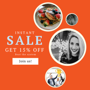 Animated design template for sales - #banner #businnes #sales #CallToAction #salesbanner #holiday #person #hotcake #hair #light #achievement #strawberry #celebrating #female