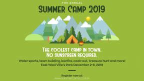 Camping Summer Camp Design - Green Colors