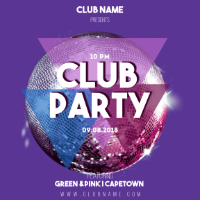 Club party invitation card easy to customize - #party #invitation #clubposter #poster #fun #dance #promo #sales #calltoaction