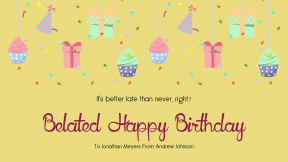 Confetti Happy Birthday Message - Customizable Greeting Card