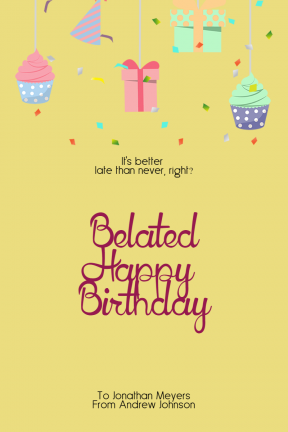Confetti Happy Birthday Message - Customizable Greeting Card