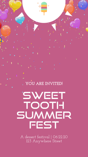 Custom Invitation Design - Popsicle Dessert Sweet Party Summer Social Media Editable Graphic