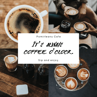 Modern Photo Collage with Simple Words Inside into a White Rectangle