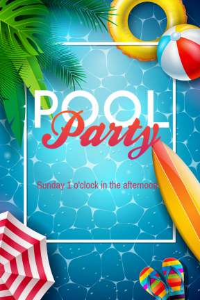 Pool Party Invitation Summer