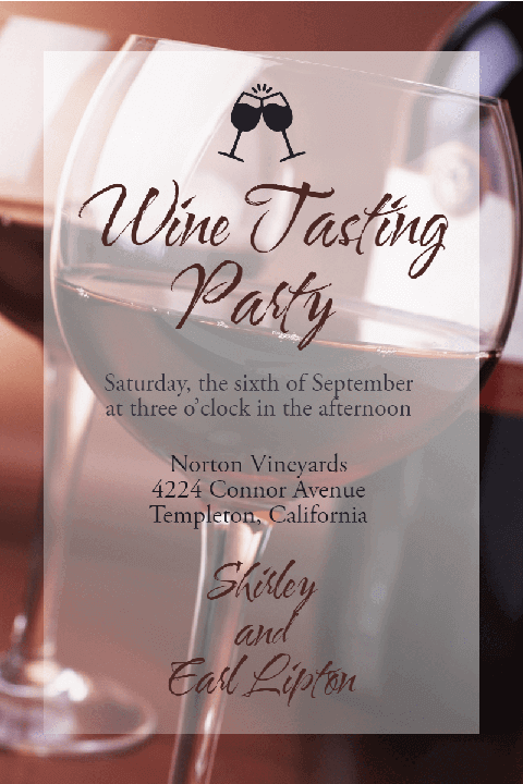 Wine Tasting Party Poster Invitation Easy to Use and Customize