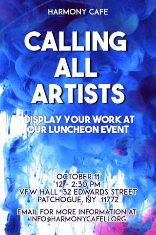 Calling All Artists Poster Invitation Design with Blue and White Background