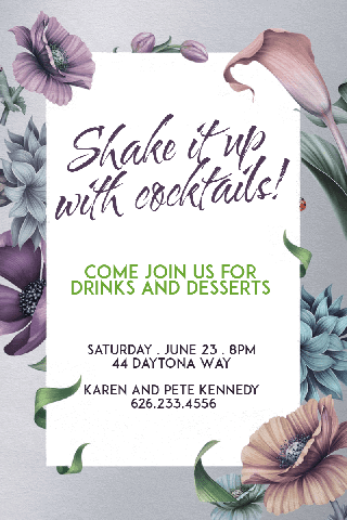 Shake It Up with Cocktails Party Poster Invitation Example