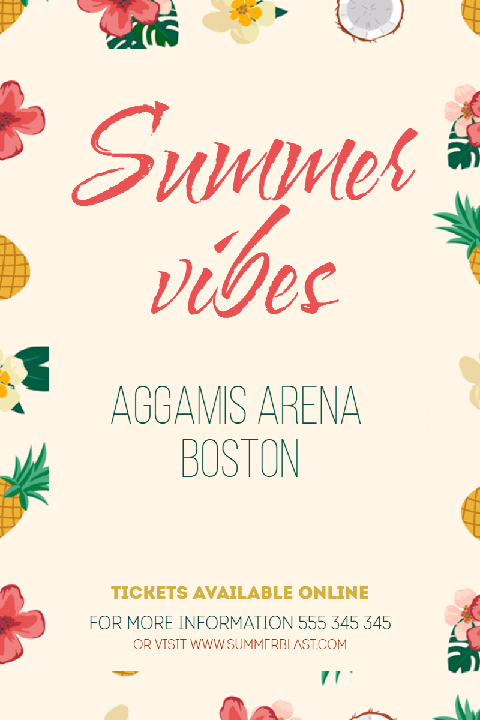 Summer Vibes Editable Poster Invitation Template
