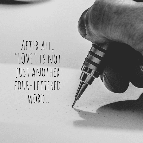 Love Saying Example with Beatiful Words and Black and White Picture Background