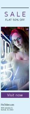Skyscraper wide web banner template for sales - #banner #businnes #sales #CallToAction #salesbanner #blonde #light #night #glass #window #entrepreneur #sign #glasses