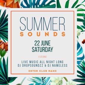 Summer sounds #invitation #summer #vibes #business #vacation #fresh #poster #party