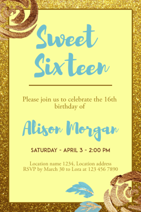 Sweet Sixteen #invitation #sweetsixteen #party #birthday #anniversary #