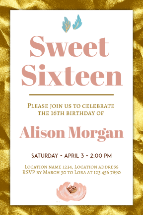 Sweet Sixteen #invitation #sweetsixteen #party #birthday #anniversary #