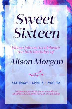 Sweet Sixteen #invitation #sweetsixteen #party #birthday #anniversary #