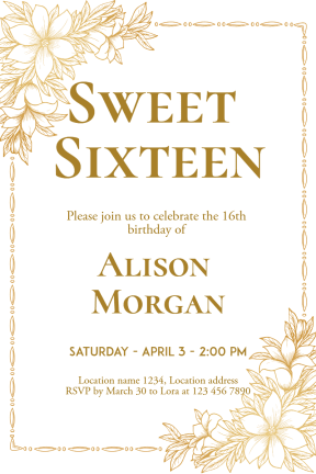 Sweet Sixteen #invitation #sweetsixteen #party #birthday #anniversary #