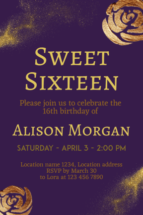 Sweet Sixteen #invitation #sweetsixteen #party #birthday #anniversary #