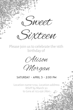 Sweet Sixteen #invitation #sweetsixteen #party #birthday #anniversary #