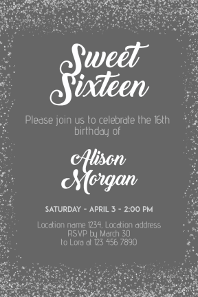 Sweet Sixteen #invitation #sweetsixteen #party #birthday #anniversary #