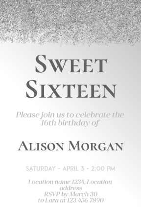 Sweet Sixteen #invitation #sweetsixteen #party #birthday #anniversary #