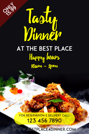 Tasty Dinner #poster #dinner #happy hours #food #restaurant #tasty