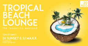 Tropical Beach Lounge #invitation #poster #tropical #party #vacation