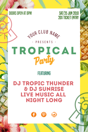 Tropical Party #invitation  #summer #vibes #business #vacation #fresh #poster #party